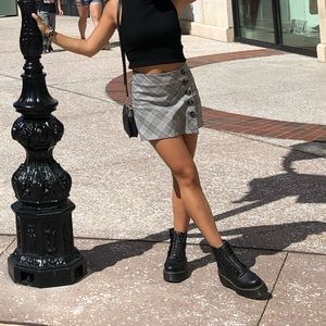Plaid mini skort